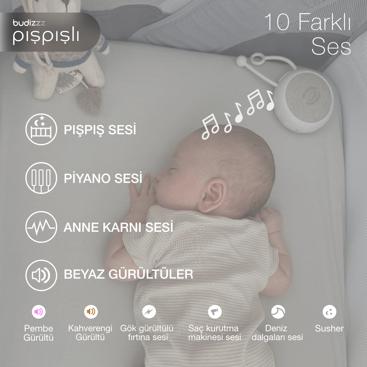 beyaz gürültülü uyku oyuncağı