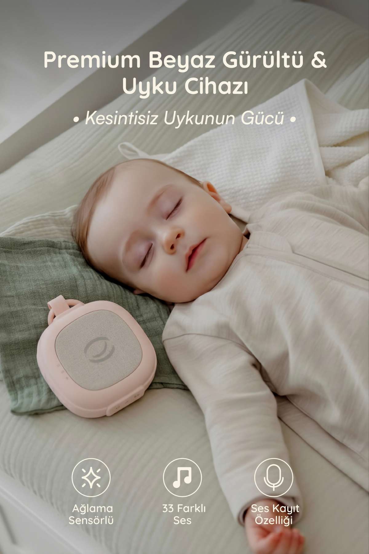 premium beyaz gürültü cihazı pembe