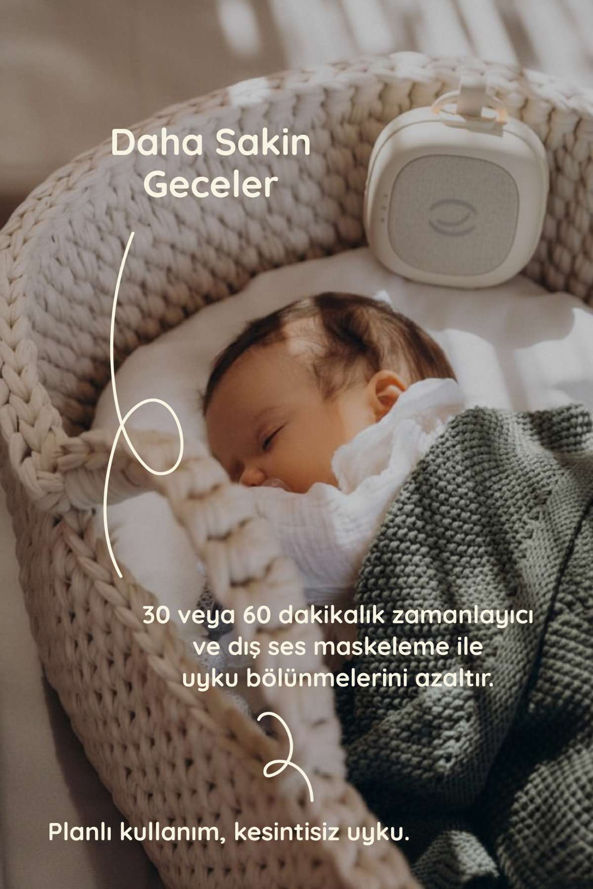 zamanlayıcılı beyaz gürültü cihazı